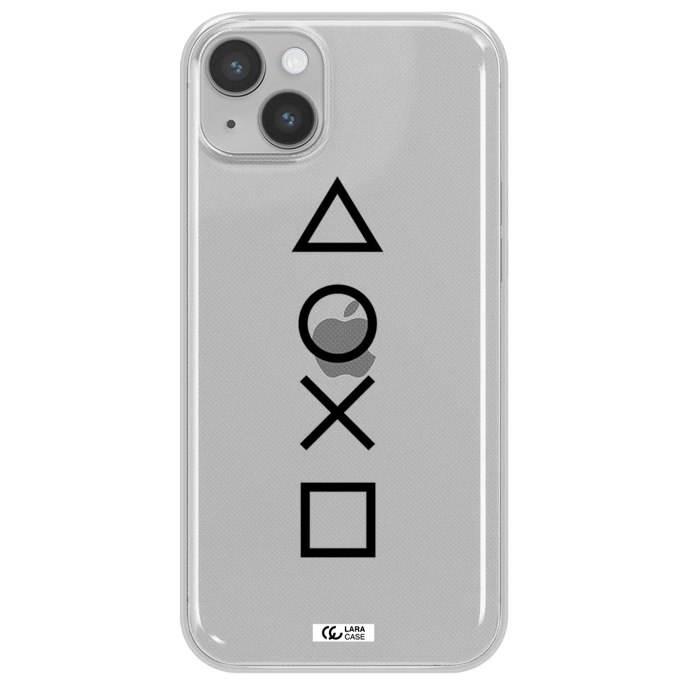 a black and white symbol Apple iPhone 14 Clear TPU Case