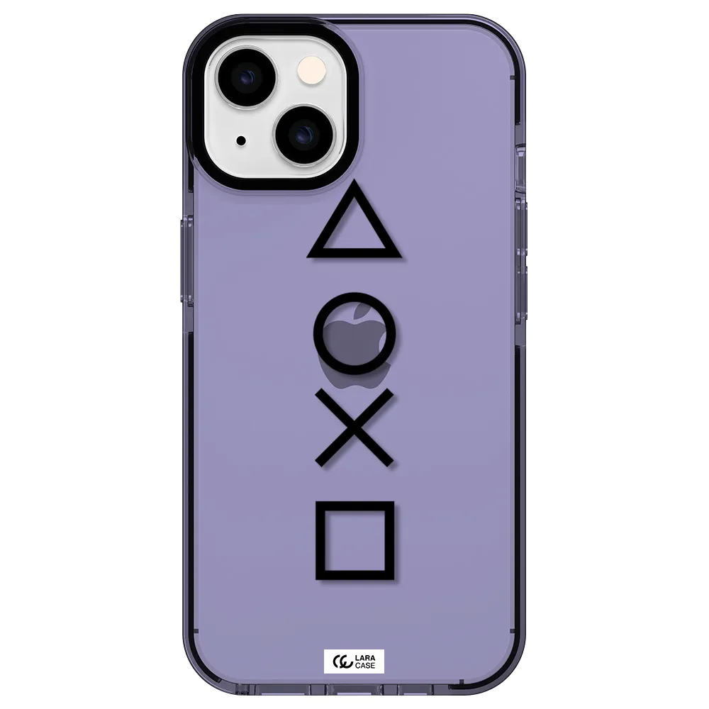 a black and white symbol Apple iPhone 14 impact Lilac Case