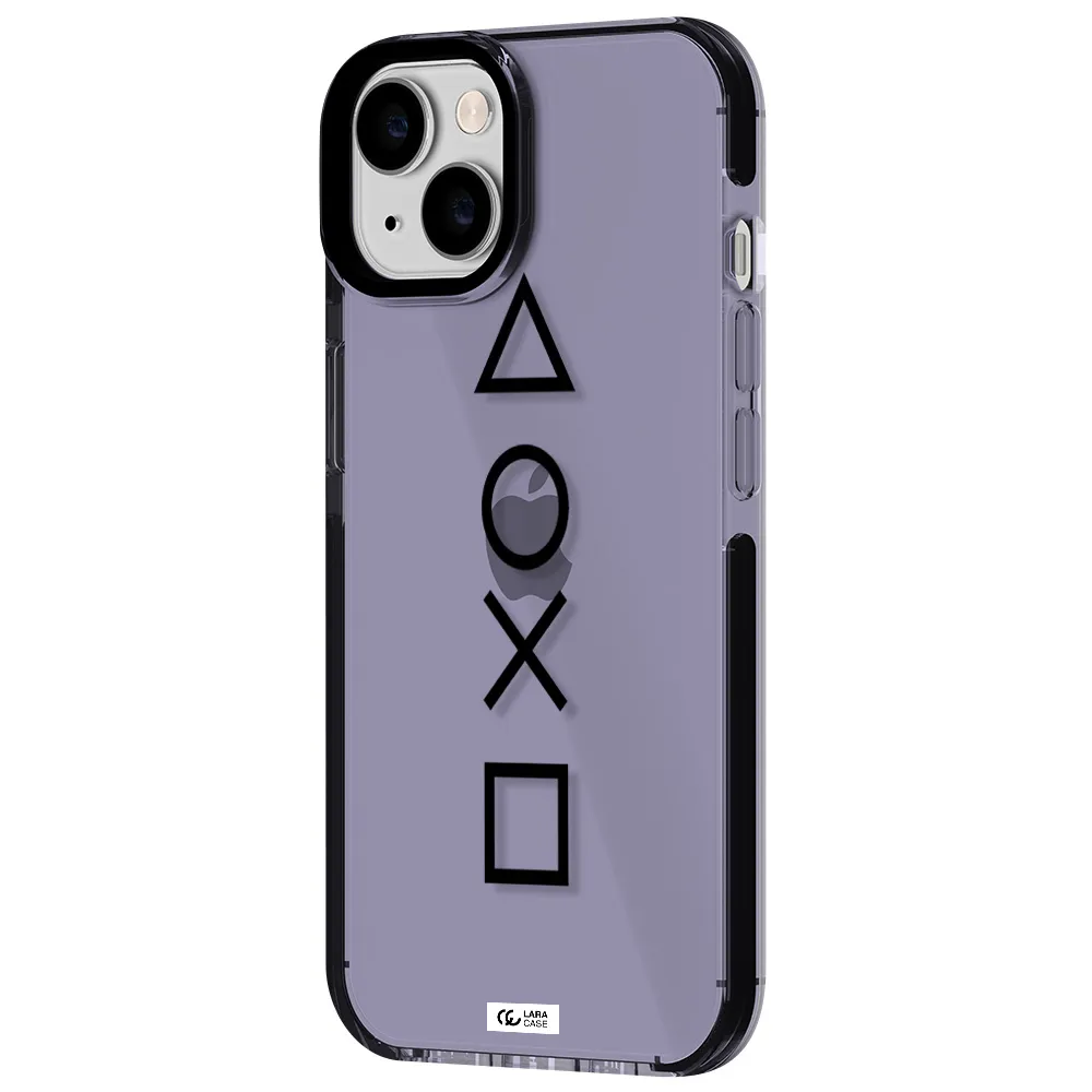 a black and white symbol Apple iPhone 14 impact Lilac Case