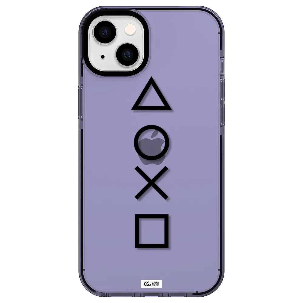 a black and white symbol Apple iPhone 14 plus impact Lilac Case