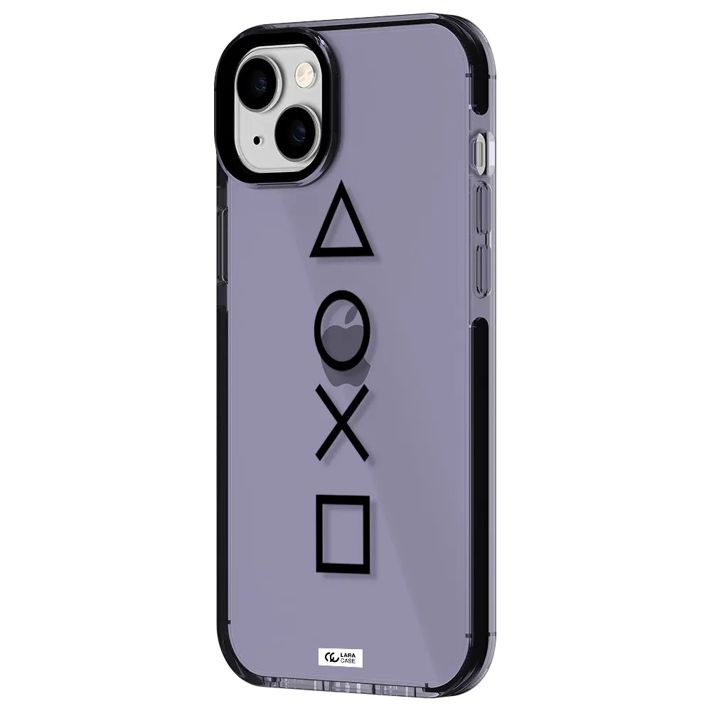 a black and white symbol Apple iPhone 14 plus impact Lilac Case