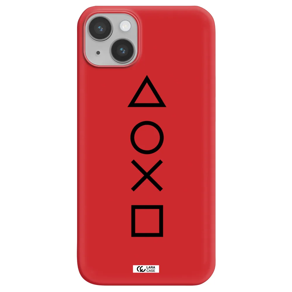 a black and white symbol Apple iPhone 14 Silicone Imperial Red Case