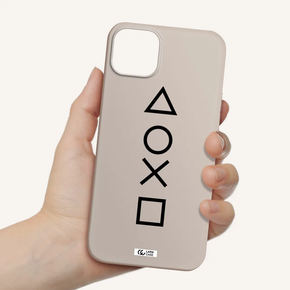 a black and white symbol Apple iPhone 14 Silicone Stone Case