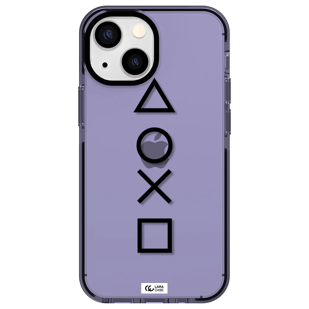 a black and white symbol Apple iPhone 15 impact Lilac Case