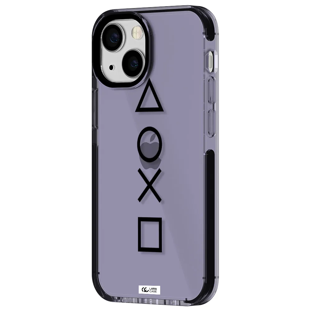 a black and white symbol Apple iPhone 15 impact Lilac Case