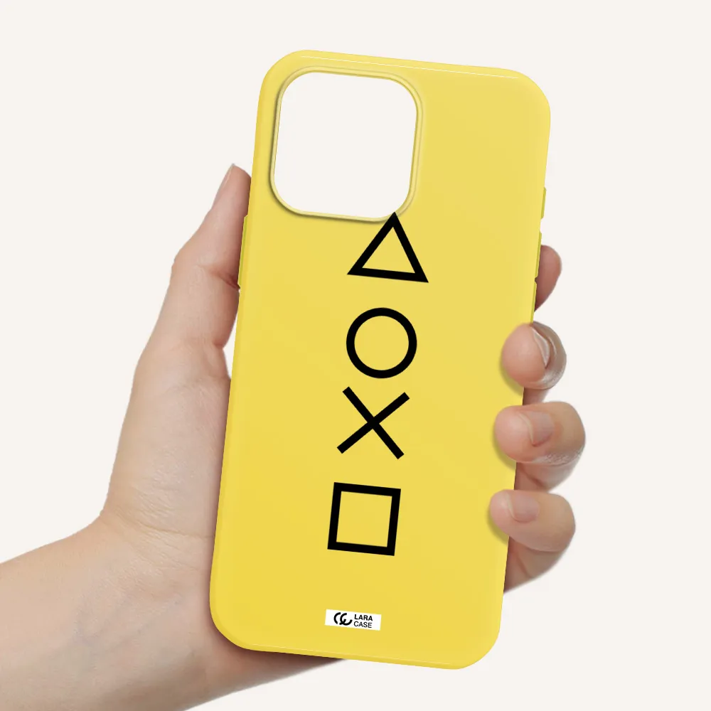 A Black And White Symbol Apple Iphone 16 Pro Max Silicone Canary Yellow Case