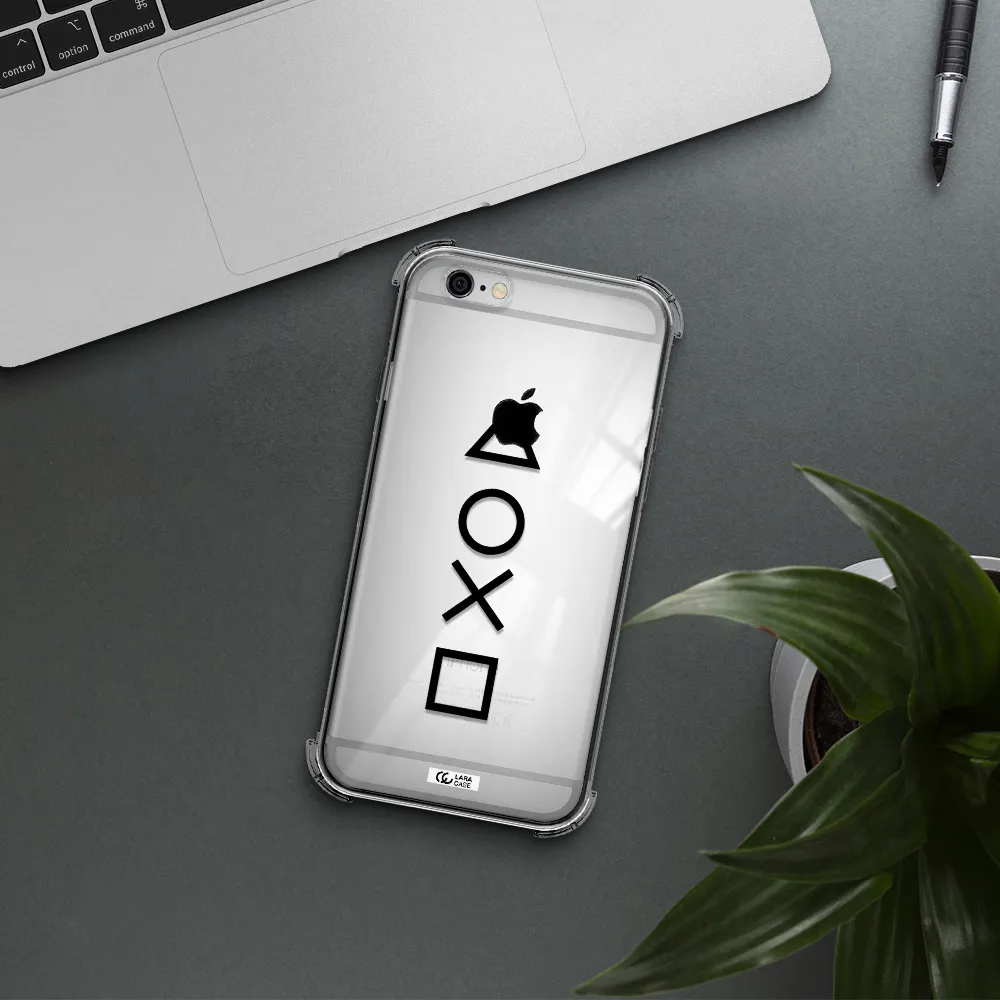 a black and white symbol Apple iPhone 6 Clear PC Case