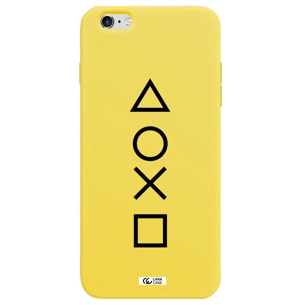 a black and white symbol Apple iPhone 6 plus Silicone canary yellow Case