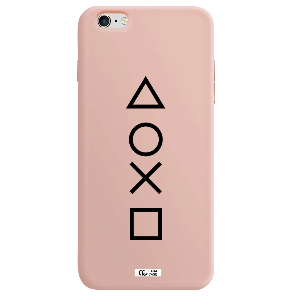 a black and white symbol Apple iPhone 6 plus Silicone pastel pink Case