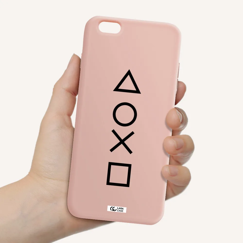 a black and white symbol Apple iPhone 6 plus Silicone pastel pink Case