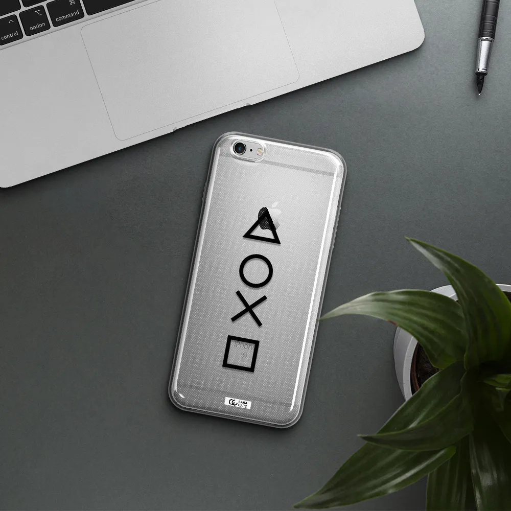 a black and white symbol Apple iPhone 6 s plus Clear TPU Case