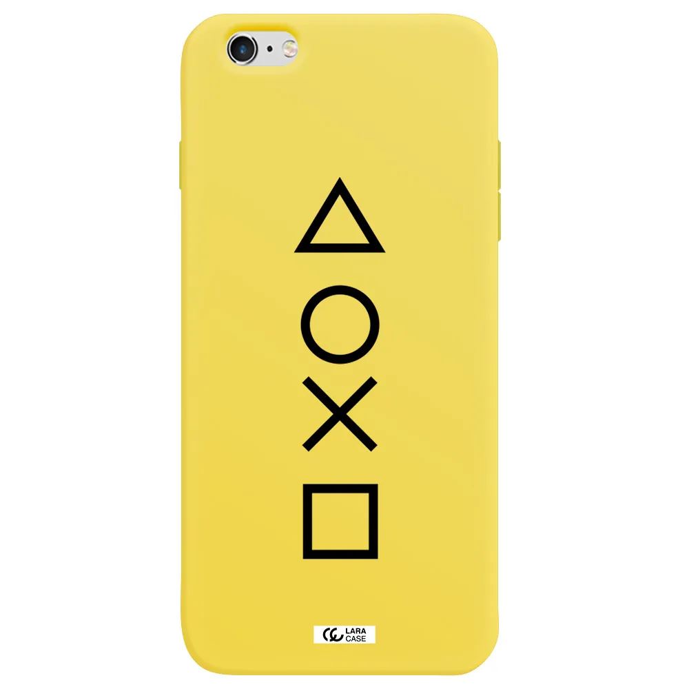 a black and white symbol Apple iPhone 6 s plus Silicone canary yellow Case