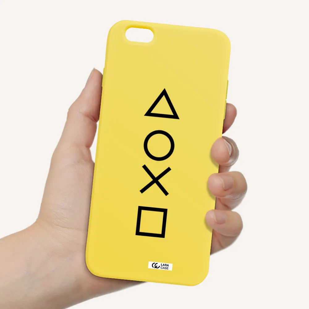 a black and white symbol Apple iPhone 6 s plus Silicone canary yellow Case