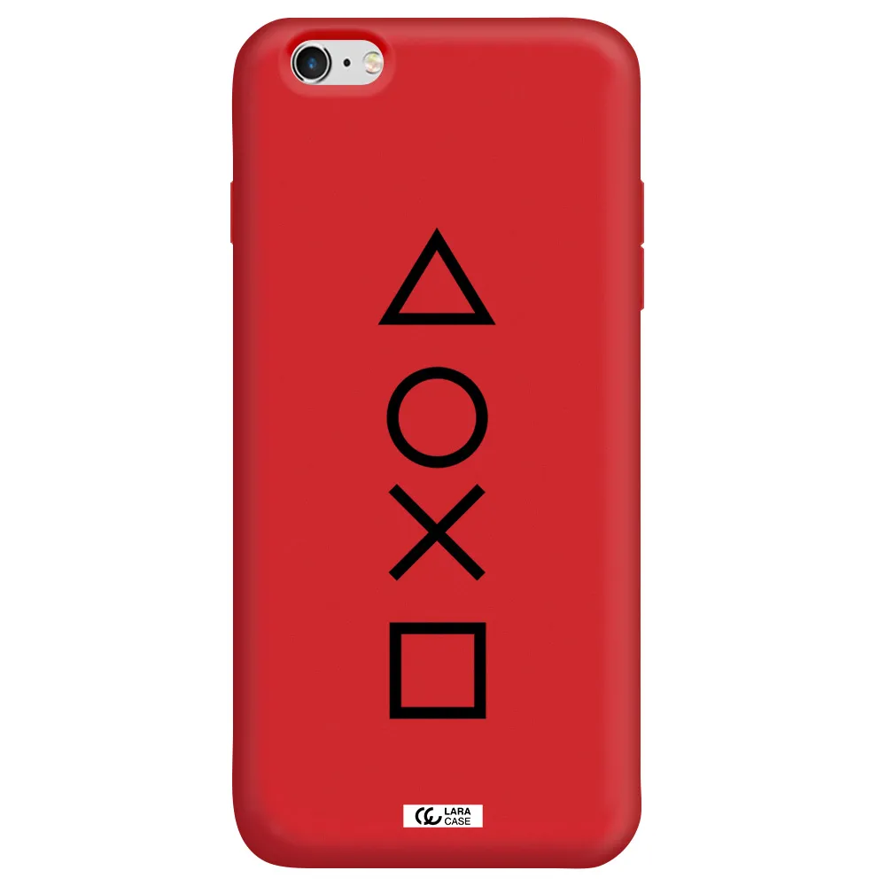 a black and white symbol Apple iPhone 6 s plus Silicone Imperial Red Case