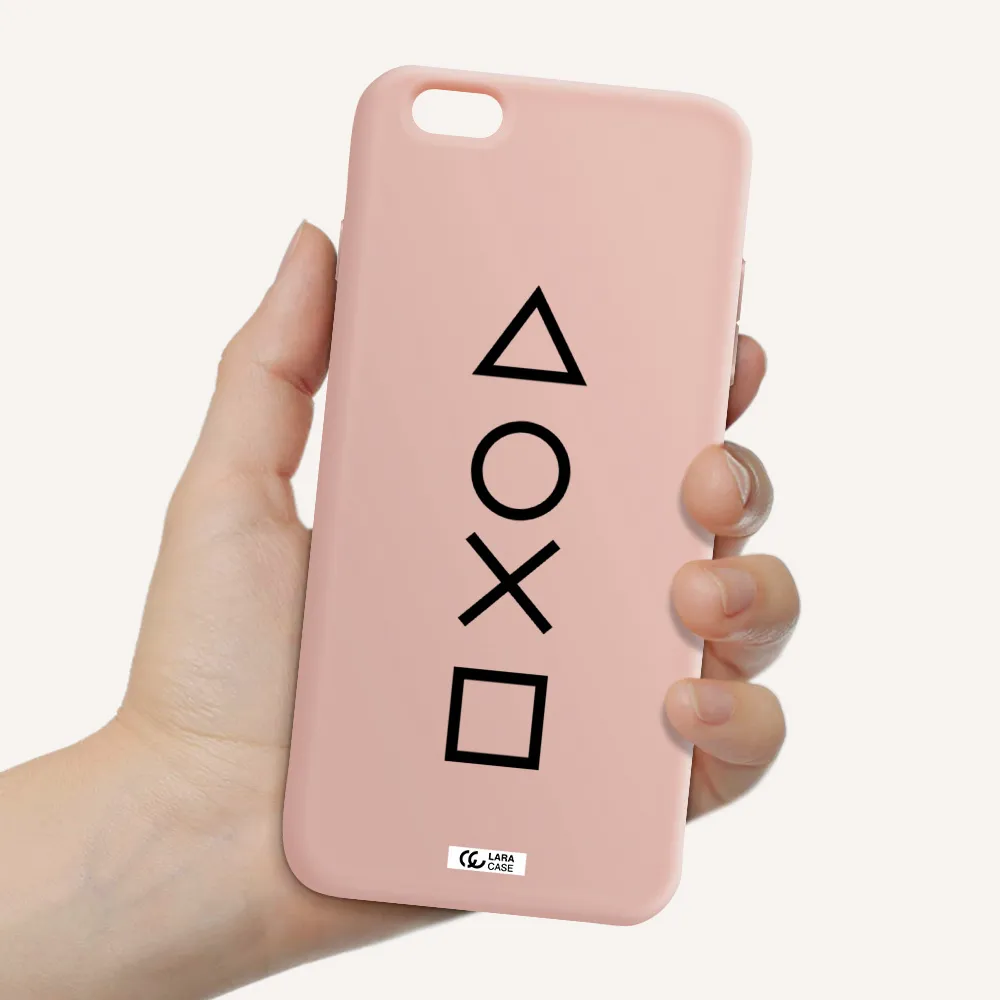 a black and white symbol Apple iPhone 6 s plus Silicone pastel pink Case