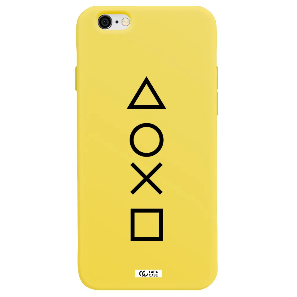 a black and white symbol Apple iPhone 6 Silicone canary yellow Case