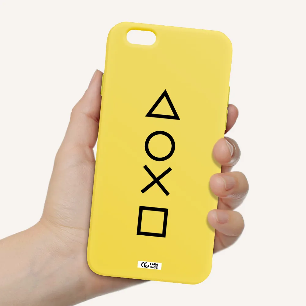 a black and white symbol Apple iPhone 6 Silicone canary yellow Case