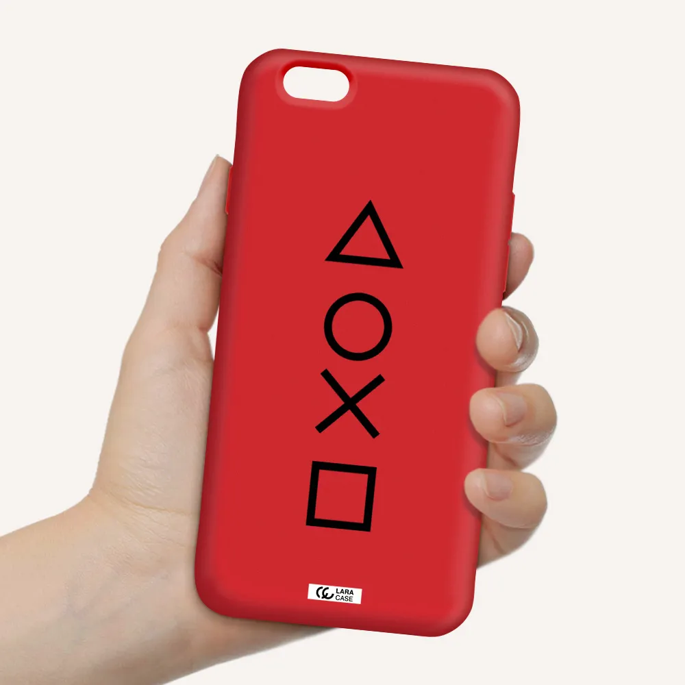 a black and white symbol Apple iPhone 6 Silicone Imperial Red Case