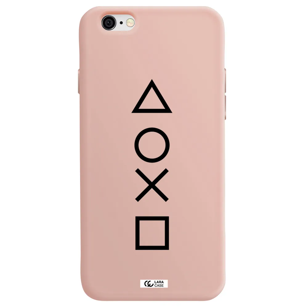 a black and white symbol Apple iPhone 6 Silicone pastel pink Case