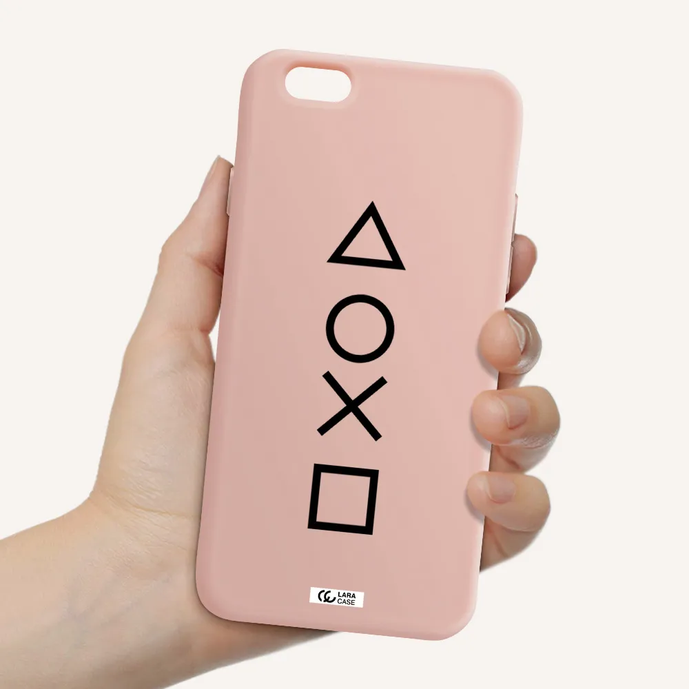 a black and white symbol Apple iPhone 6 Silicone pastel pink Case