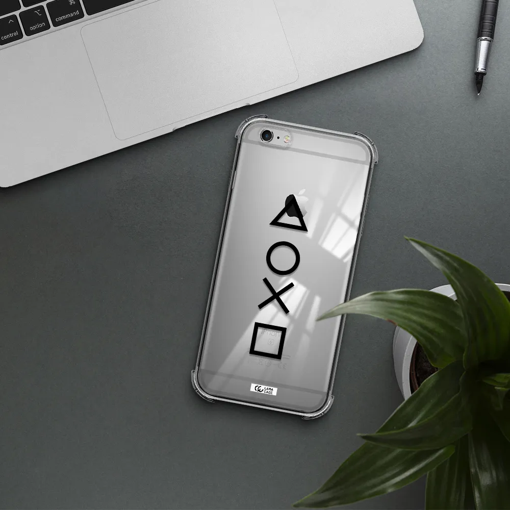 a black and white symbol Apple iPhone 6S Clear PC Case