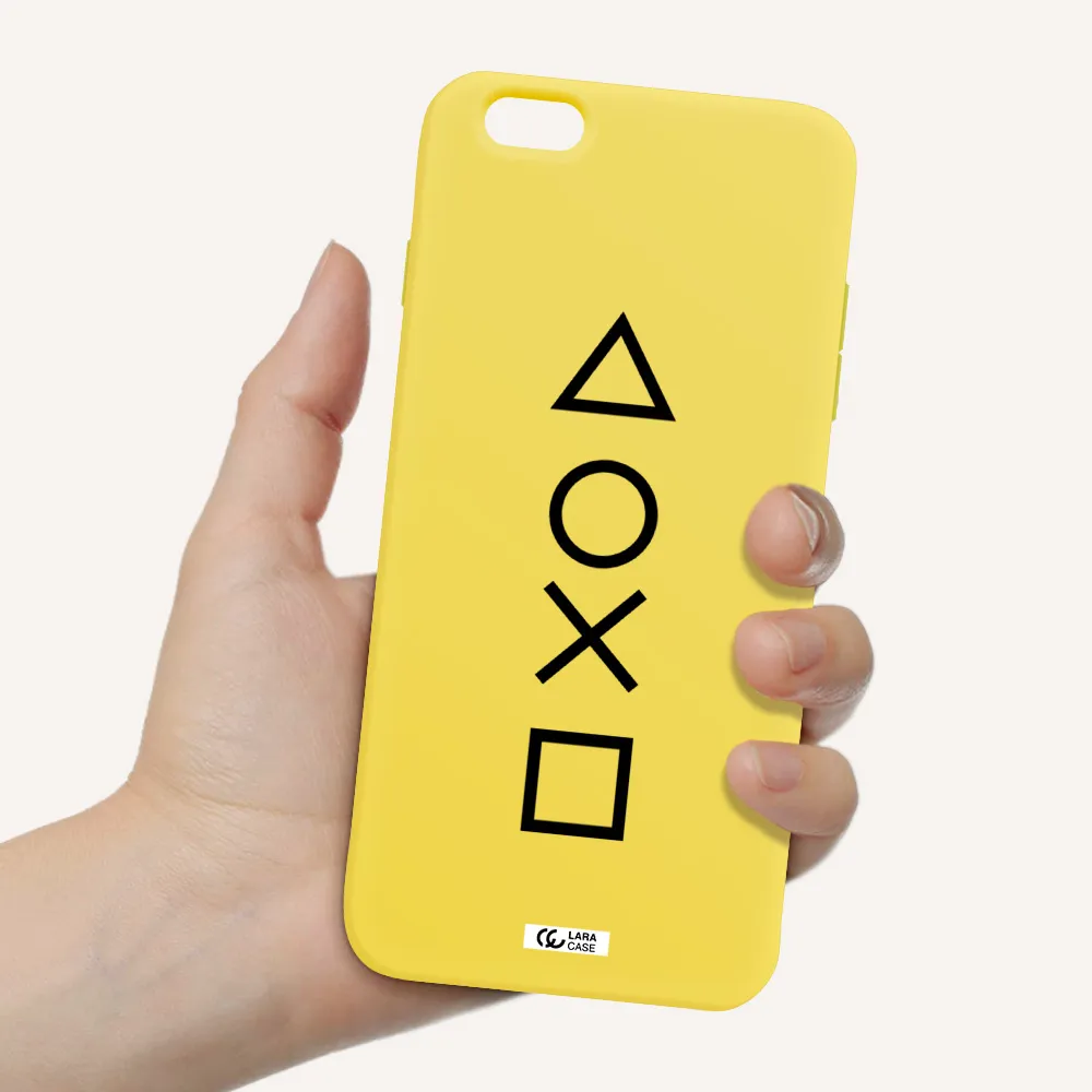 a black and white symbol Apple iPhone 6S Silicone canary yellow Case