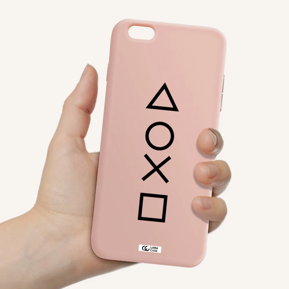 a black and white symbol Apple iPhone 6S Silicone pastel pink Case