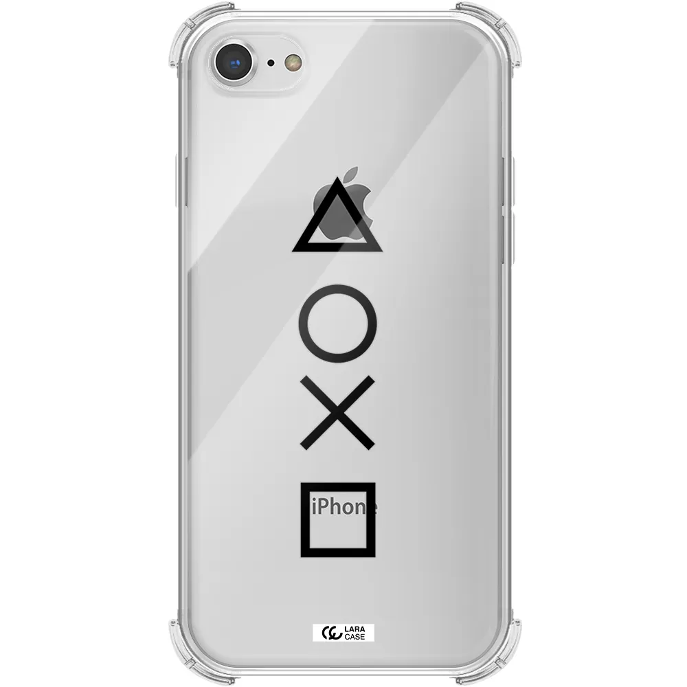 a black and white symbol Apple iPhone 7 Clear PC Case