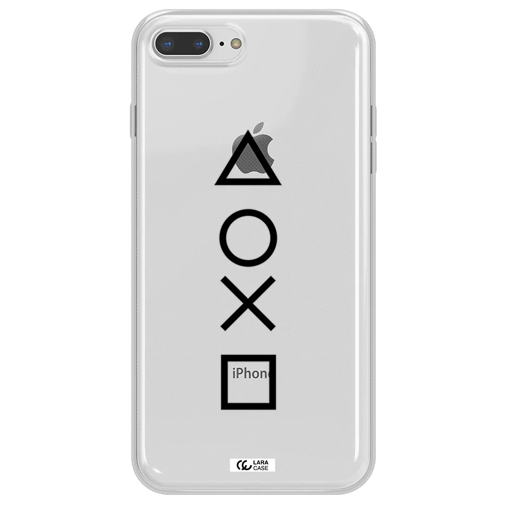 a black and white symbol Apple iPhone 7 plus Clear TPU Case