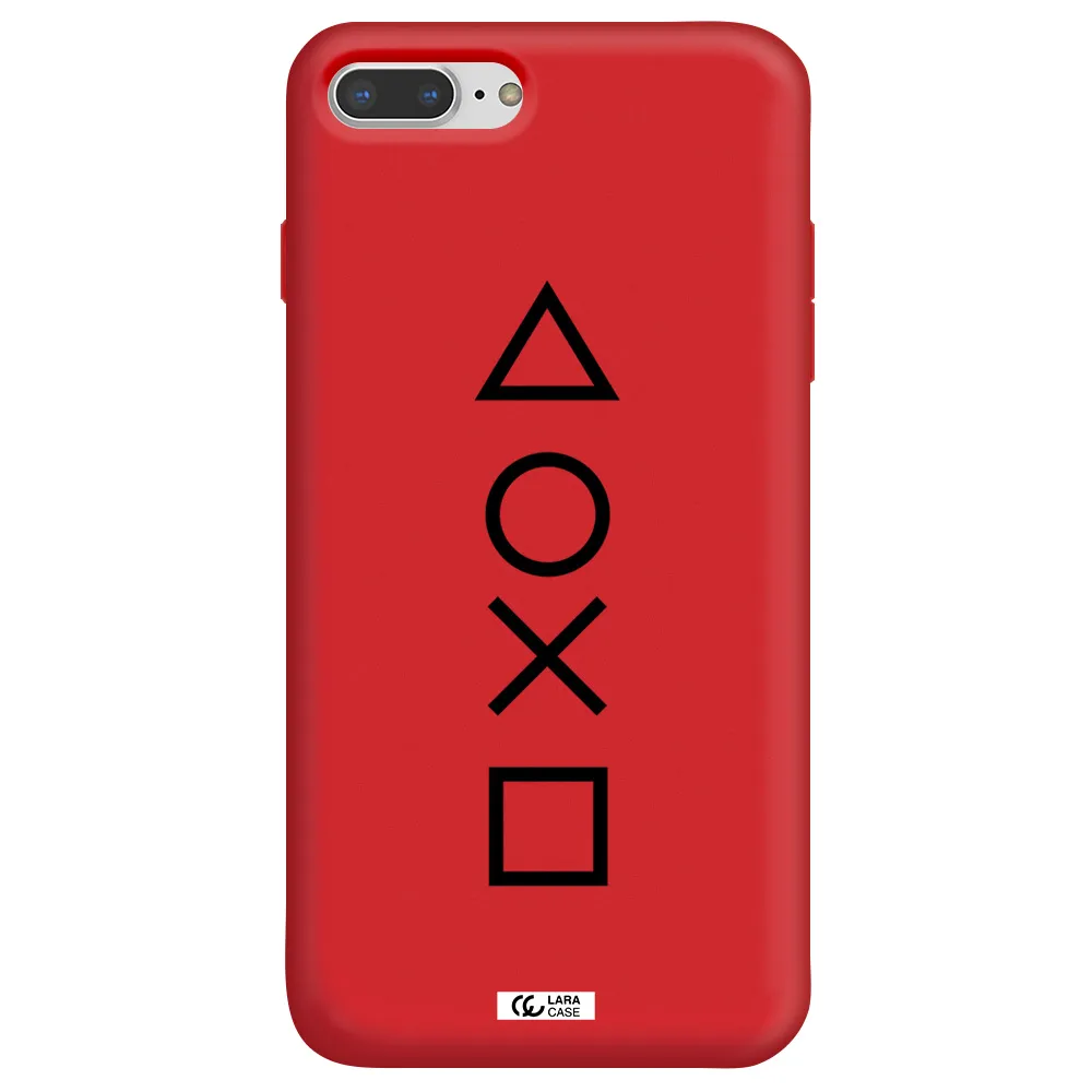 a black and white symbol Apple iPhone 7 plus Silicone Imperial Red Case