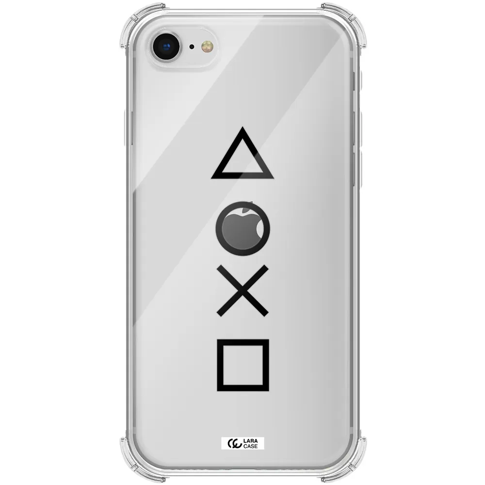 a black and white symbol Apple iPhone se 2020 Clear PC Case