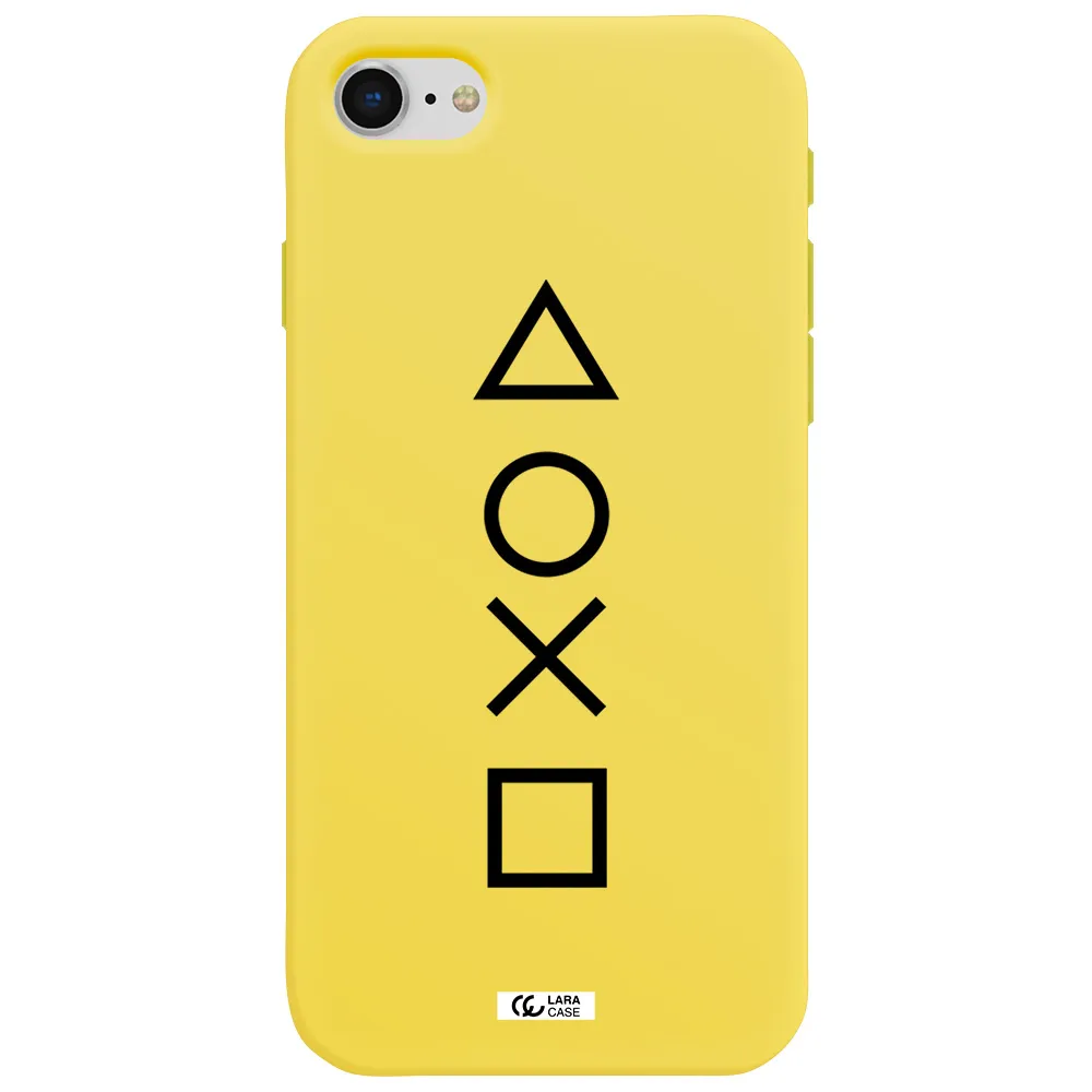 a black and white symbol Apple iPhone se 2020 Silicone canary yellow Case