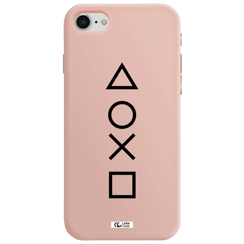 a black and white symbol Apple iPhone se 2020 Silicone pastel pink Case