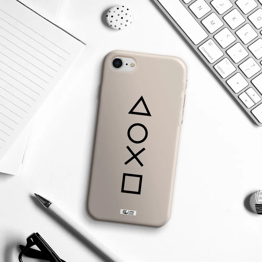 a black and white symbol Apple iPhone se 2020 Silicone Stone Case