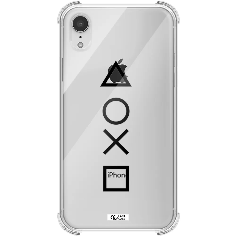 a black and white symbol Apple iPhone XR Clear PC Case