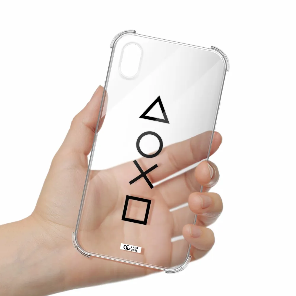 a black and white symbol Apple iPhone XR Clear PC Case