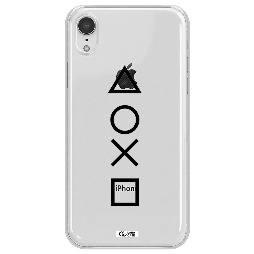 a black and white symbol Apple iPhone XR Clear TPU Case