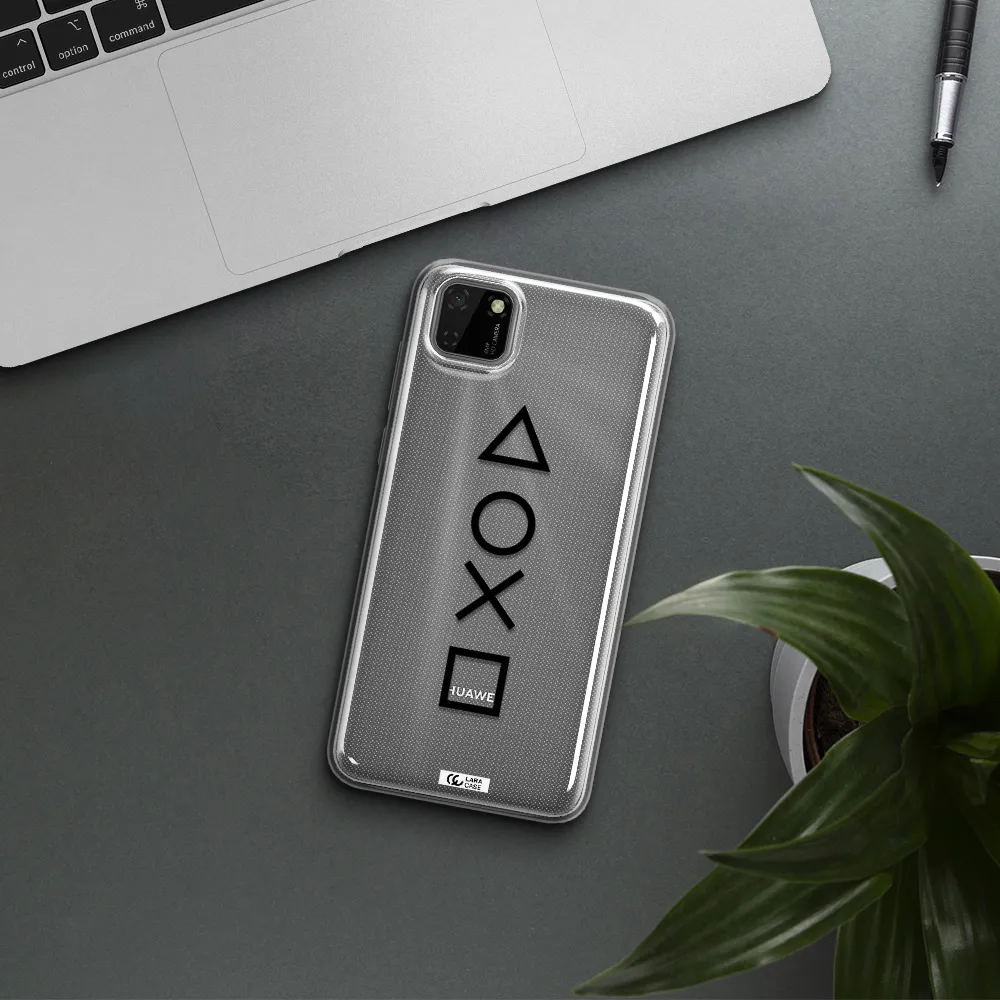 a black and white symbol Huawei Honor 9S Clear TPU Case