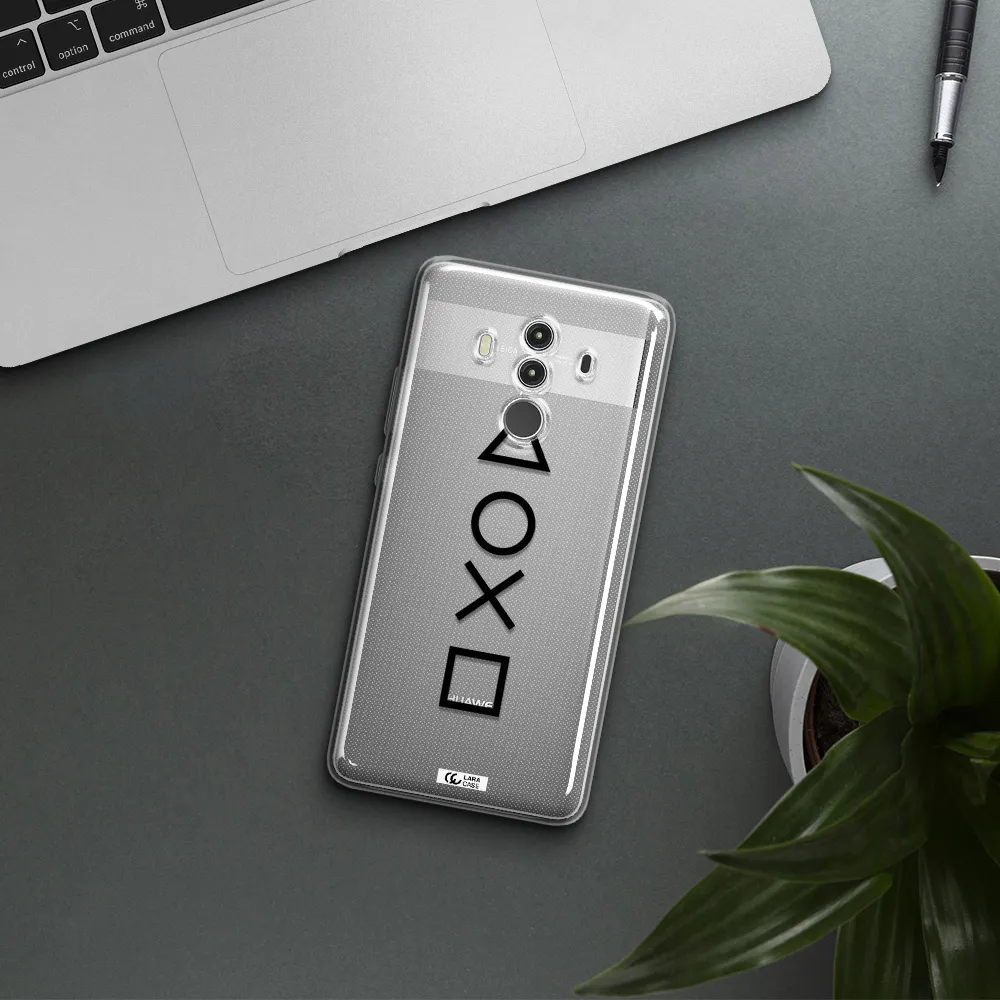 a black and white symbol Huawei Mate 10 Clear TPU Case