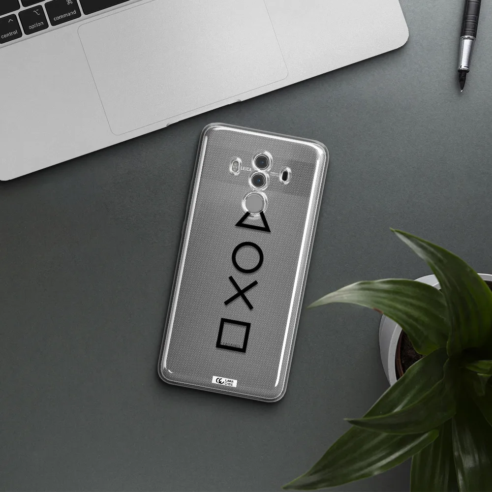 a black and white symbol Huawei Mate 10 Pro Clear TPU Case