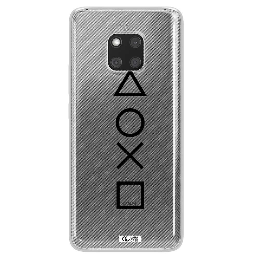 a black and white symbol Huawei Mate 20 Pro Clear TPU Case