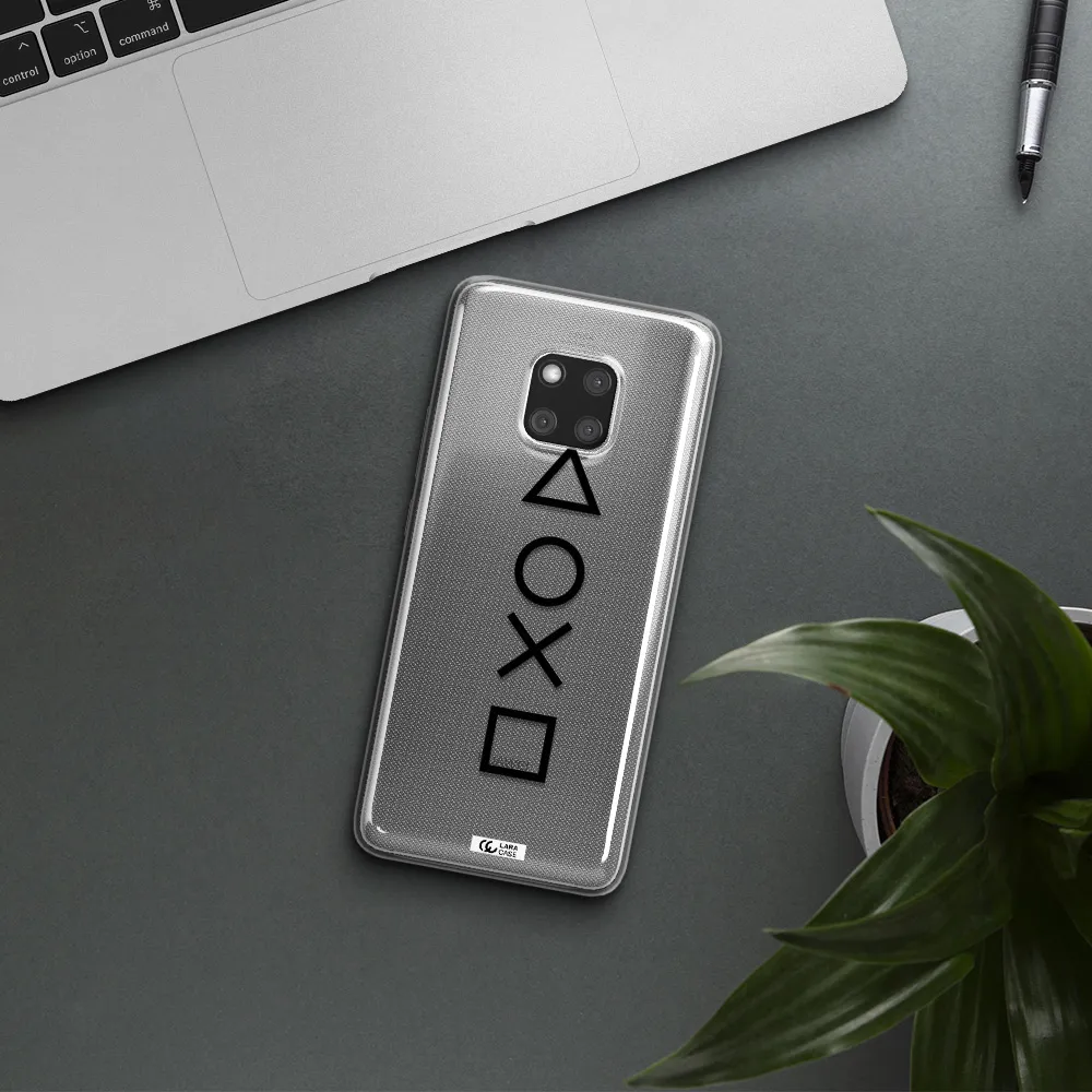 a black and white symbol Huawei Mate 20 Pro Clear TPU Case