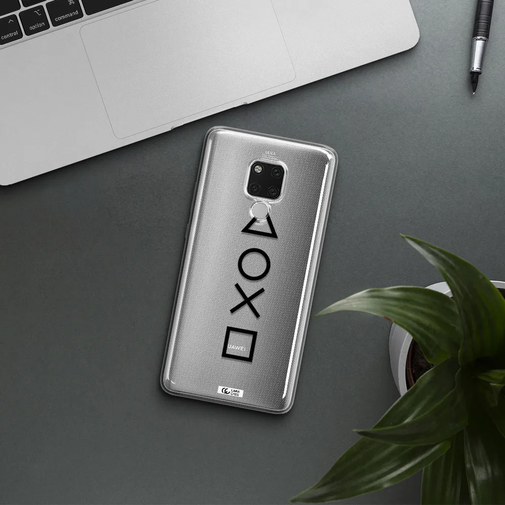 a black and white symbol Huawei Mate 20X Clear TPU Case