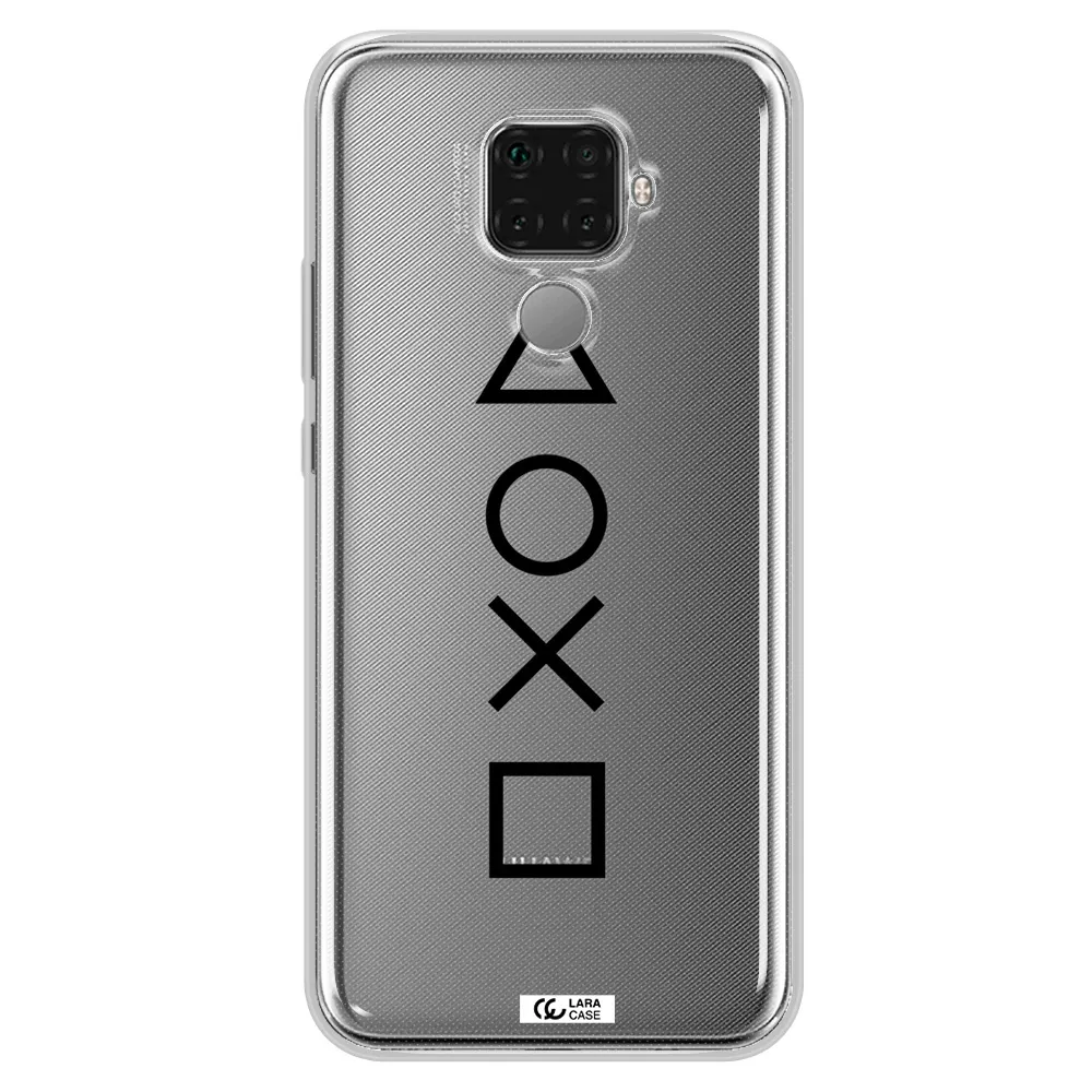 a black and white symbol Huawei Mate 30 Lite Clear TPU Case