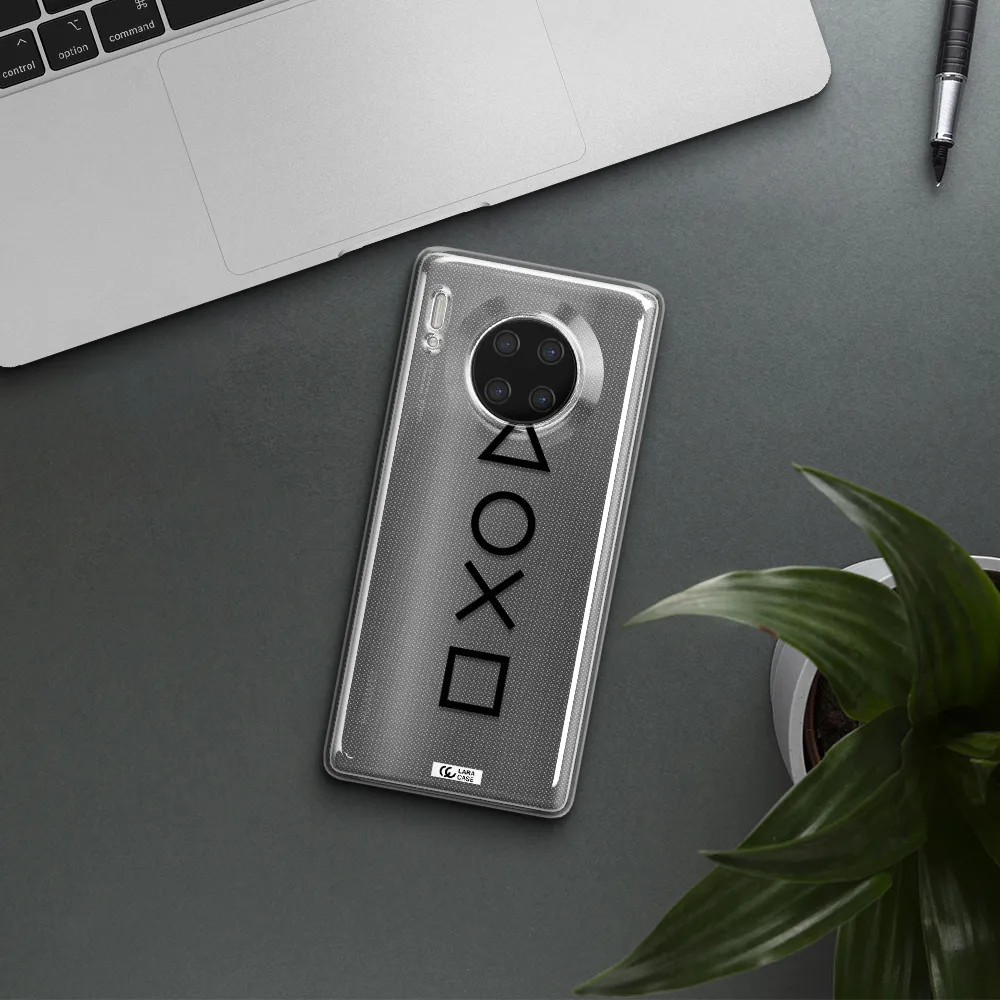 a black and white symbol Huawei Mate 30 Pro Clear TPU Case