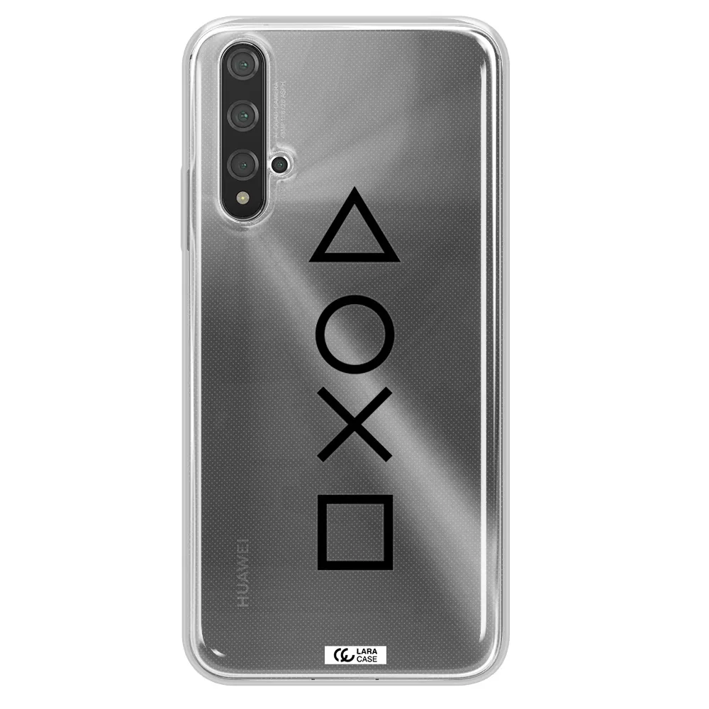a black and white symbol Huawei Nova 5t Clear TPU Case