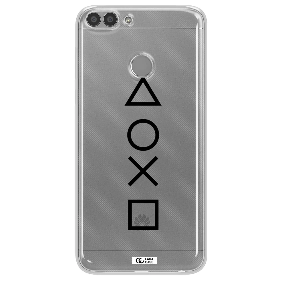 a black and white symbol Huawei P Smart 2017 Clear TPU Case