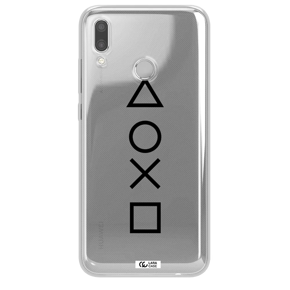 a black and white symbol Huawei P Smart 2019 Clear TPU Case