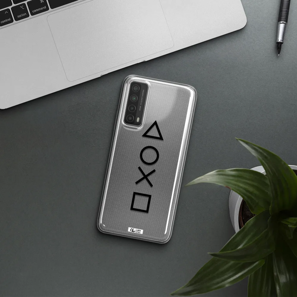 a black and white symbol Huawei P Smart 2021 Clear TPU Case