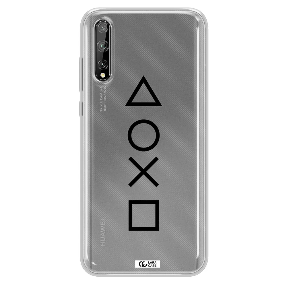 a black and white symbol Huawei P Smart S Clear TPU Case